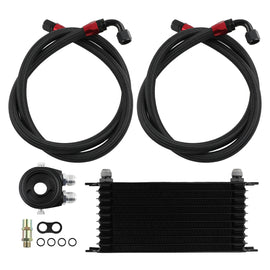 AN10 Universal 10 Row Engine Oliekoeler + Oil Lines Oil Filter Adapter Hose Kit