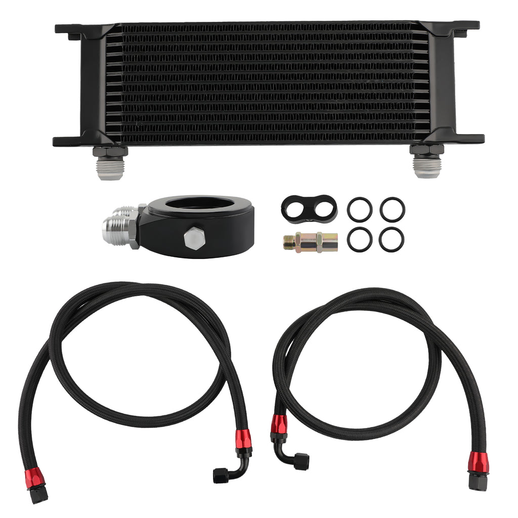13 Row Universal Engine Oliekoeler + Filter Adapter Hose Kit