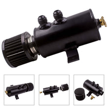 Indlæs billede til gallerivisning Black Aluminum Alloy Coolant Radiator Engine Oil Catch Can Tank Bottle with Cap