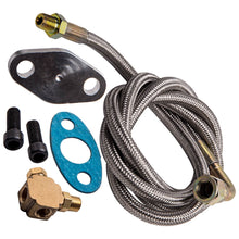 Indlæs billede til gallerivisning 43.3 Braided Stainless Turbo Charge 1/8 NPT Olietoevoerleiding Fit T3 T3/T4 T4 T70