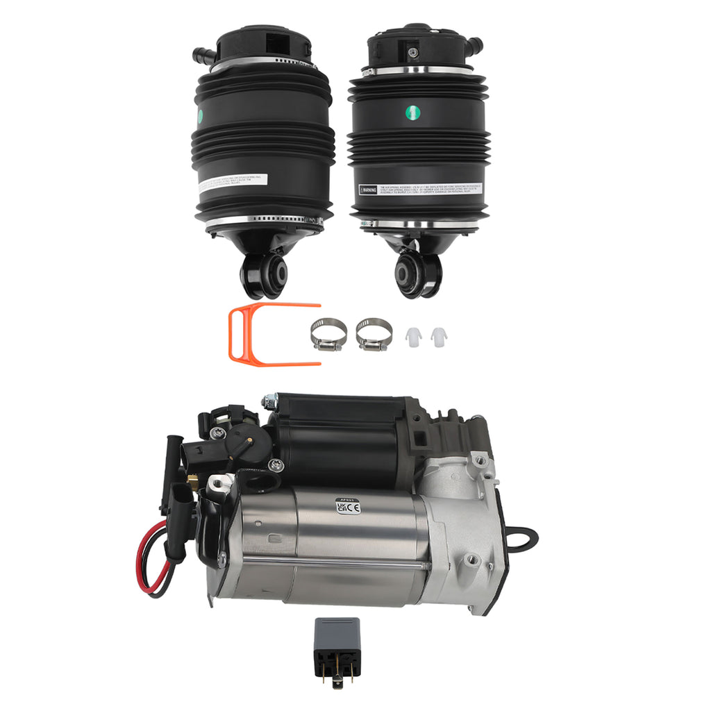 2x achter Luchtveer 3-Pin + Compressor geschikt voor Mercedes E-Klasse W211 S211 Airmatic