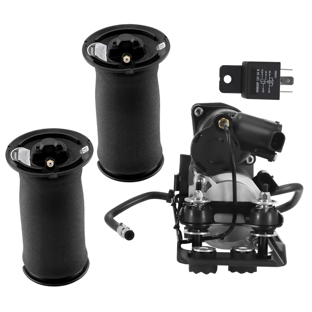 2x achter Luchtveer + Compressor met Beugel + Klep Block geschikt voor BMW 5 Serie E61