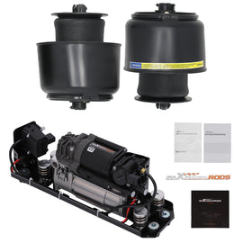 2x achter Luchtveer balg + Luchtveringcompressor + Klep Block geschikt voor BMW 5 Serie F11 F07