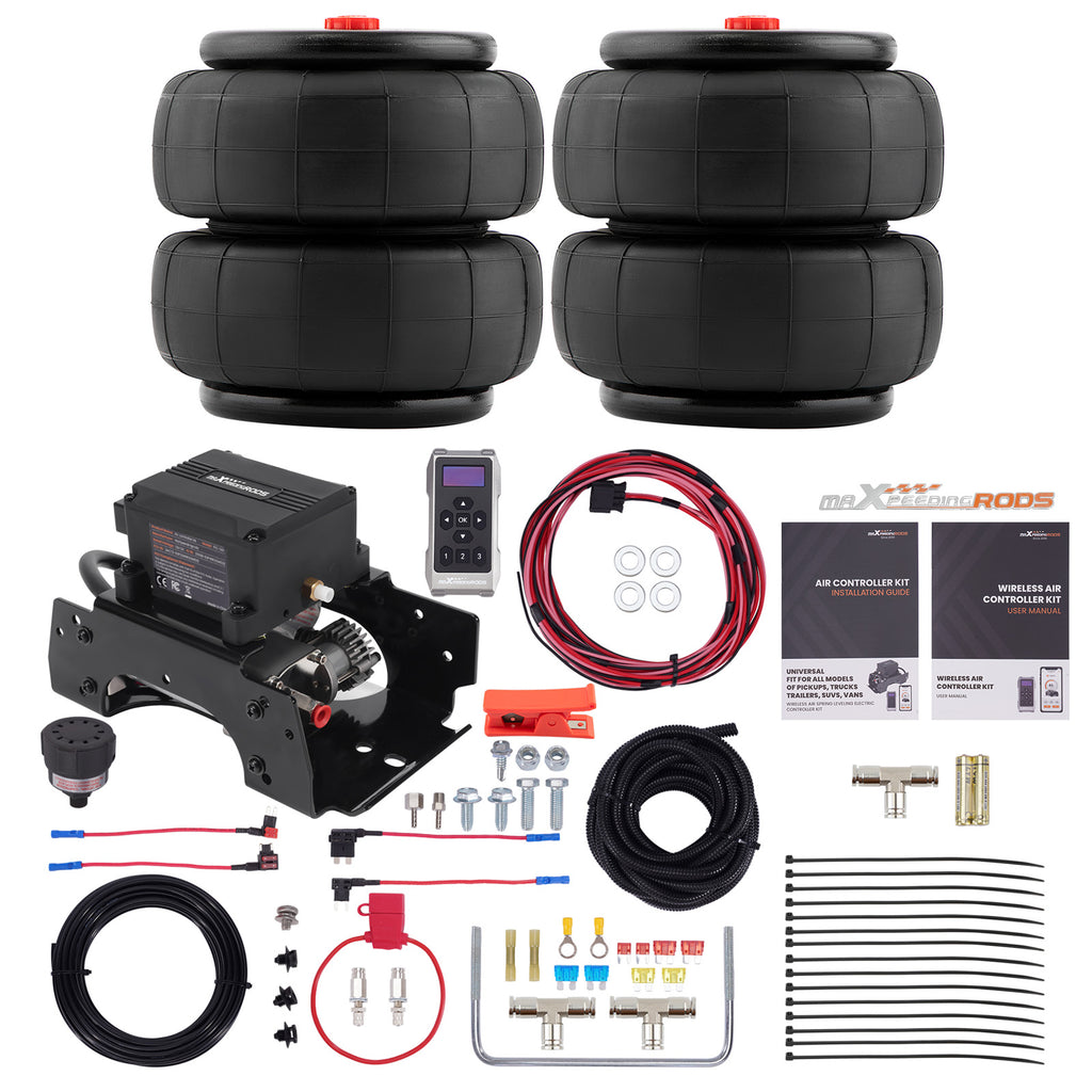 2600LBS Universal Luchtbalg + Wireless Compressor Controller Kit voor Heavy Duty