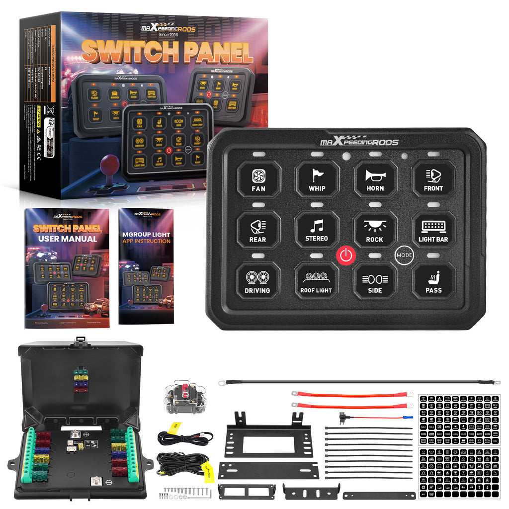 RGB 12-Switch Touch Control Panel voor Car 4x4 offroad Boat 960W