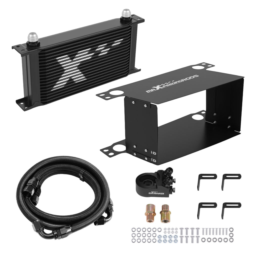 19-Row AN10 Universal Aluminium Transmissie Oliekoeler Kit met Thermostaat