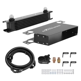 7-Row Universal AN10 Aluminium Transmissie Oliekoeler Kit Thermostaat