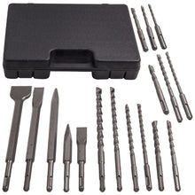 Indlæs billede til gallerivisning 17x Hammer Drill Bits Chisel Bit Fit SDS Plus Groove Concrete Set