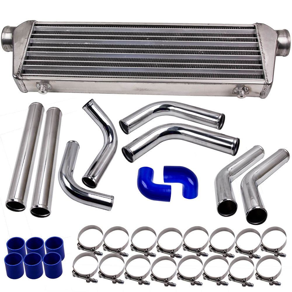 Universal Turbo Intercooler 27 x7 x2.5 and Aluminium Piping Hose Kit