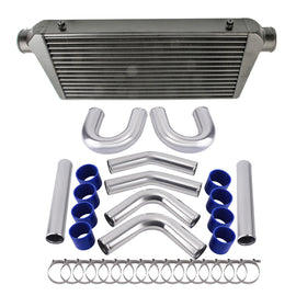 600x 300x 76mm Intercooler Black + 3 Intercooler Pipe Piping Kit Hose Kits